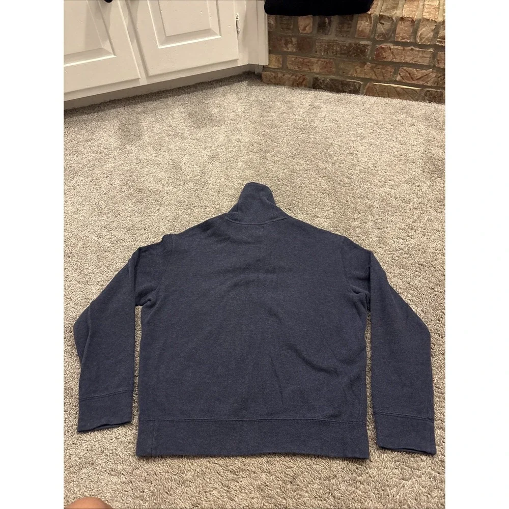 Polo Ralph Lauren Mens M Sweater Blue Logo Long Sleeve Shawl Collar Green Pony